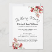 Herdenking van het leven | Poppy Invit Kaart (Voorkant)