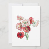 Herdenking van het leven | Poppy Invit Kaart (Achterkant)