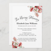 Herdenking van het leven | Poppy Invit Kaart (Voorkant / Achterkant)