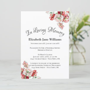 Herdenking van het leven   Poppy Invit Kaart