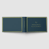 Herdenking van het leven van begrafenis Navy Gold Gastenboek (Volledig)