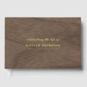 Herdenking van het leven van Funeral Gold Wood Gastenboek (Voorkant)