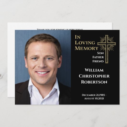 Herdenking van het leven van het geheugen van de b kaart (Voorkant / Achterkant)