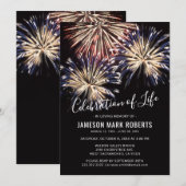 Herdenking van het leven | Vuurwerk Herdenking Kaart (Voorkant / Achterkant)