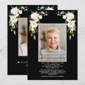 Herdenking van het leven Witte Bloemen Foto Herden Kaart (Voorkant / Achterkant)