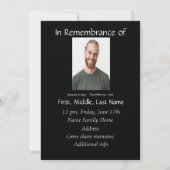 Herdenking van het leven Wolf Kaart (Achterkant)