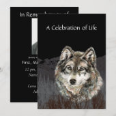 Herdenking van het leven Wolf Kaart (Voorkant / Achterkant)