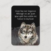Herdenking van het leven Wolf Visitekaartje (Voorkant)