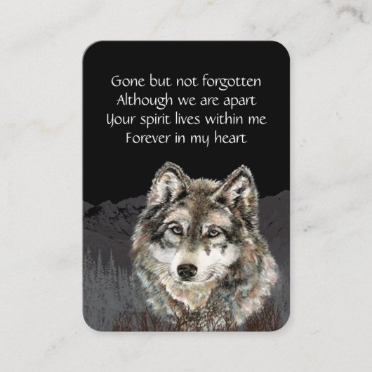 Herdenking van het leven Wolf Visitekaartje (Voorkant)