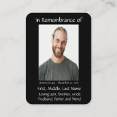 Herdenking van het leven Wolf Visitekaartje (Achterkant)