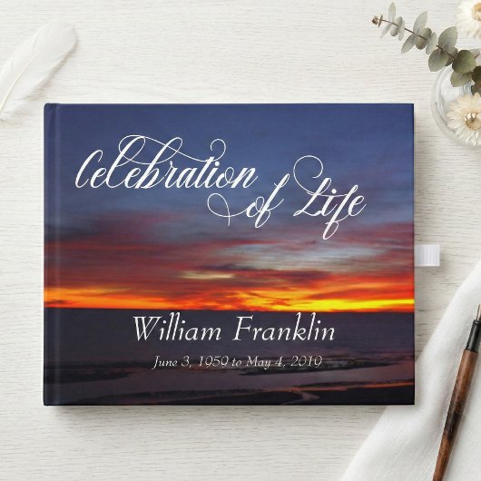 Herdenking van het leven Zonsondergang Zee Oceaan  Gastenboek
