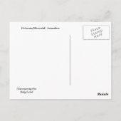 Herdenking van Holocaus, Jeruzalem Briefkaart (Achterkant)