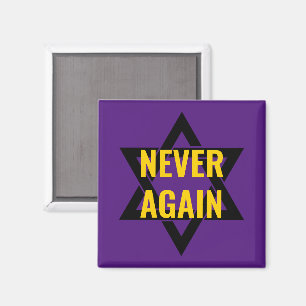 Herdenking van holocaust NOOIT OPNIEUW Magneet