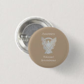 Herdenking van holocaust Waakzaamheid White Ribbon Ronde Button 3,2 Cm (Voorkant /achterkant)