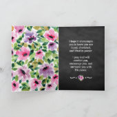 Herdenking van je in Prayer met Floral Wreath Kaart (Binnen)