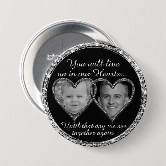 Herdenking van jongeren en ouderen ronde button 7,6 cm (Voorkant /achterkant)