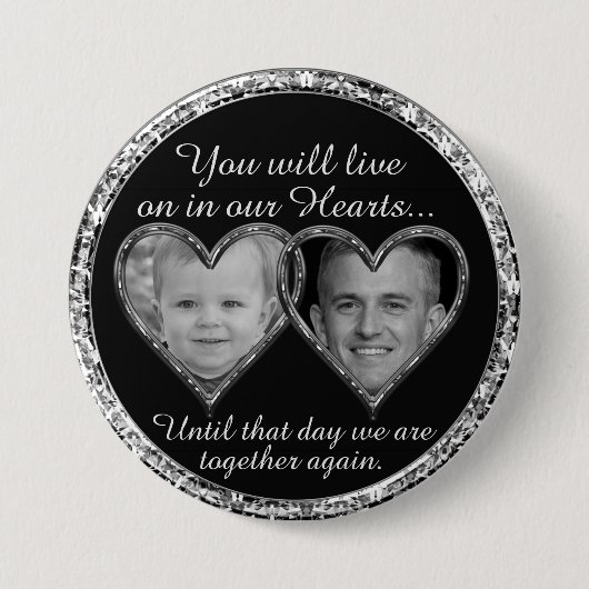 Herdenking van jongeren en ouderen ronde button 7,6 cm (Voorkant)