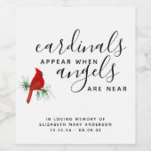 Herdenking van kardinaal leven wijn etiket (Enkel label)