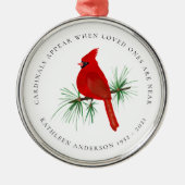 Herdenking van kardinaal metalen ornament (Voorkant)