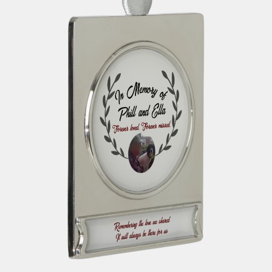 Herdenking van keramische keramiek met aangepaste  verzilverd banner ornament (Rechts)