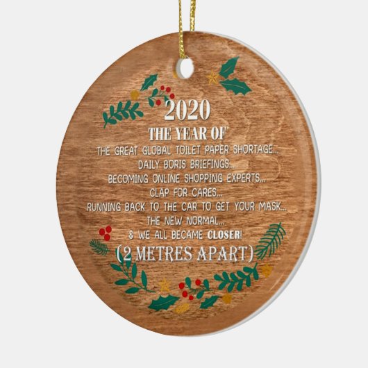 Herdenking van kerst 2020 keramisch ornament (Links)