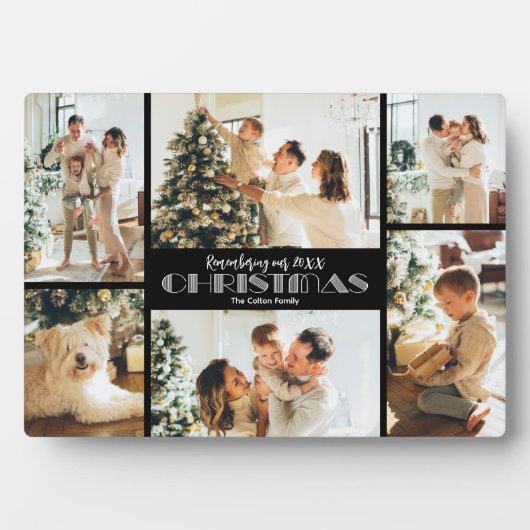 Herdenking van kerstfoto collage fotoplaat (voorkant)