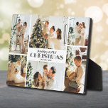 Herdenking van kerstfoto collage fotoplaat<br><div class="desc">Een zes foto-collage, uw familienaam en de woorden "Herdenking onze 20XX Kerstmis" in witte hoofdletters worden direct op het hardboard geplaatst voor een verbluffend scherp afbeelding met een gemakkelijk schoon en schoon oppervlak. Tabletop, op een plank of een bureau, deze plaquette met een ingebouwde esel is geweldig voor uw vakantieherinneringen....</div>