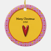 Herdenking van Kerstmis Herinneringen ・ Kunst en s Keramisch Ornament (Achterkant)