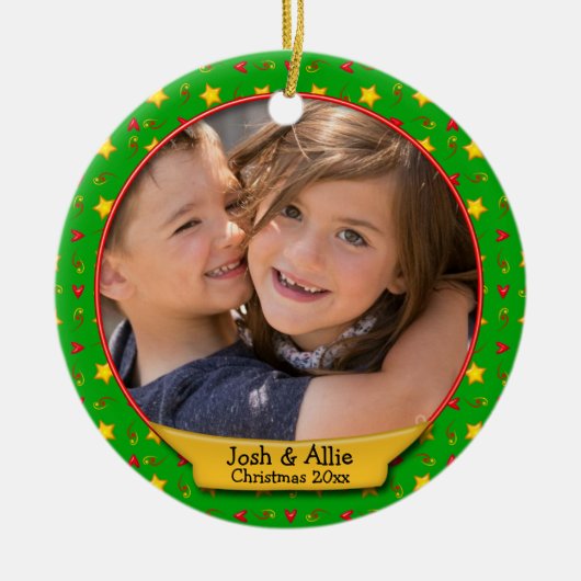 Herdenking van Kerstmis Herinneringen ・ Kunst en s Keramisch Ornament (Voorkant)