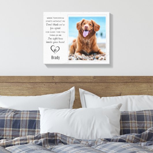 Herdenking van marble Pet Dog Keepslag Canvas Afdruk (Insitu (Slaapkamer))