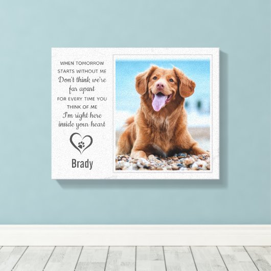 Herdenking van marble Pet Dog Keepslag Canvas Afdruk (Insitu (Houten vloer))