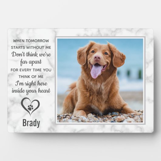 Herdenking van marble Pet Dog Keepslag Fotoplaat (voorkant)