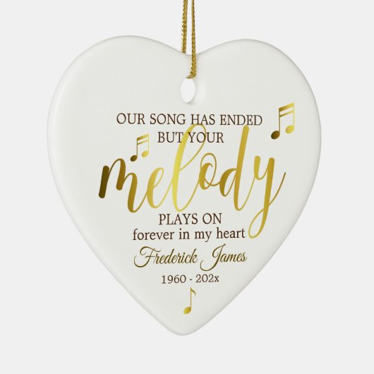 Herdenking van Memorial Music Quote Keepomwille Ce Keramisch Ornament (Rechts)
