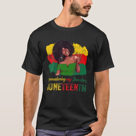 Herdenking van mijn Ancestoren Junenth Black Freed T-shirt (Voorkant)