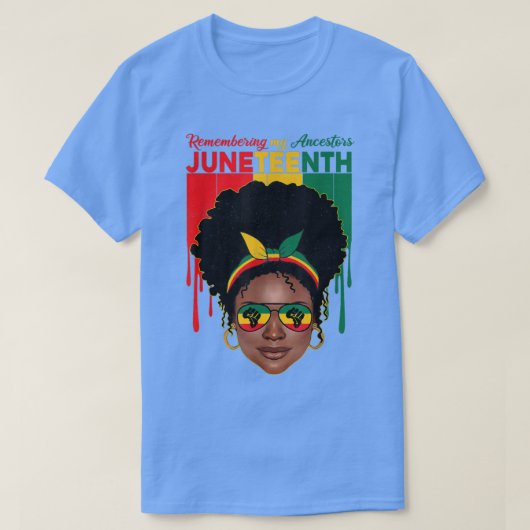 Herdenking van mijn Ancestoren Juneteenth Black Fr T-shirt (Design voorkant)