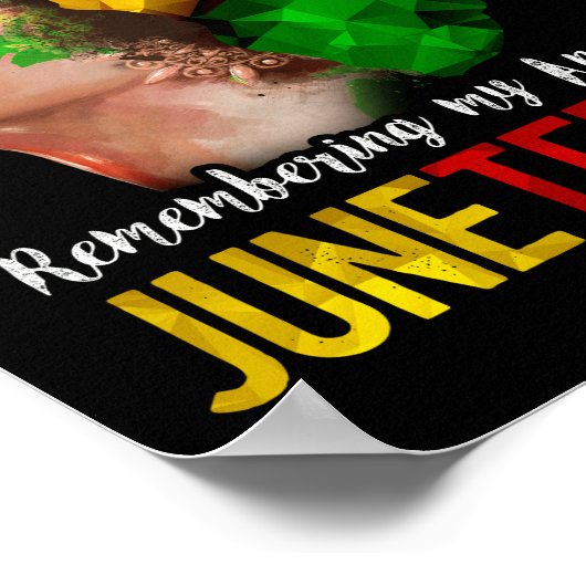 Herdenking van mijn anker Juneteenth Black 1865 Poster (Hoek)