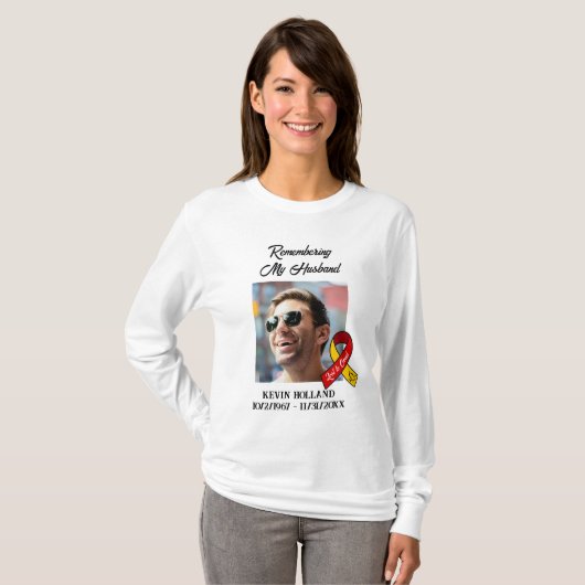 Herdenking van mijn man | Verlies van Covid Memori T-shirt (Voorkant volledig)