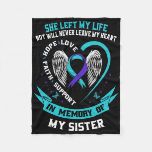 Herdenking van mijn zuster Suicide Awareness Memor Fleece Deken