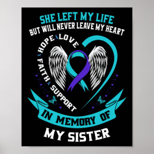 Herdenking van mijn zuster Suicide Awareness Memor Poster
