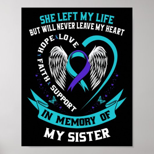 Herdenking van mijn zuster Suicide Awareness Memor Poster (Voorkant)