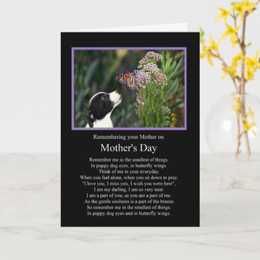 Herdenking van moederdag met Spiritueel gedicht Kaart (Gele Bloem)