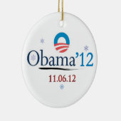 Herdenking van Obama 2012 kerstornament Keramisch Ornament (Rechts)