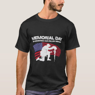 Herdenking van onze gestorven helden Amerikaanse v T-shirt