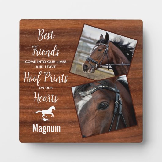 Herdenking van paarden van Rustisch hout Fotoplaat (Voorkant)