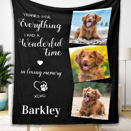 Herdenking van Pet Memorial Dog Custom 3 Foto Fleece Deken