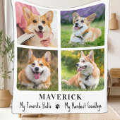 Herdenking van Pet Memorial Dog Persoonlijk 4 Foto Fleece Deken