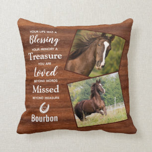 Herdenking van Rustic Wood Horse Kussen