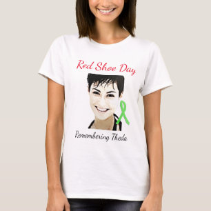 Herdenking van Theda Lyme Rood Shoe Dag T-shirt