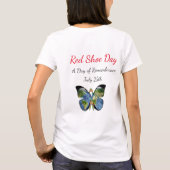 Herdenking van Theda Lyme Rood Shoe Dag T-shirt (Achterkant)