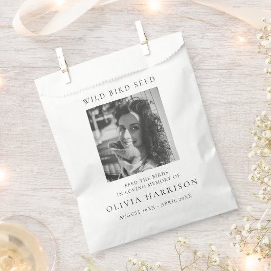 Herdenking van vogels | Steenkoolzaad Bedankzakje (Geknipt)